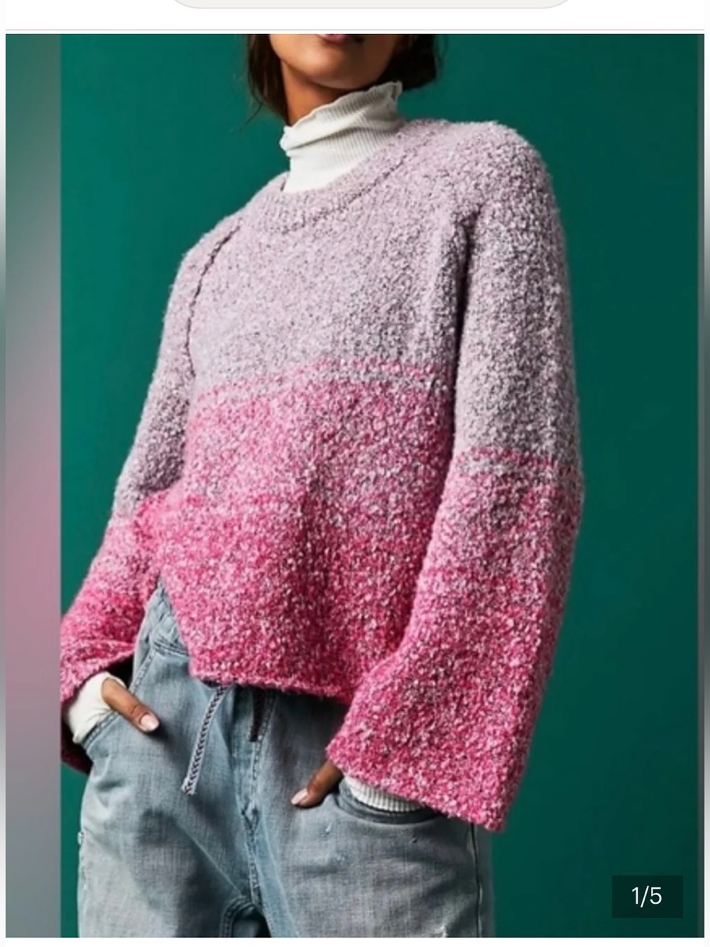 Free People BFF COCOON  Dip Dye Sweater
